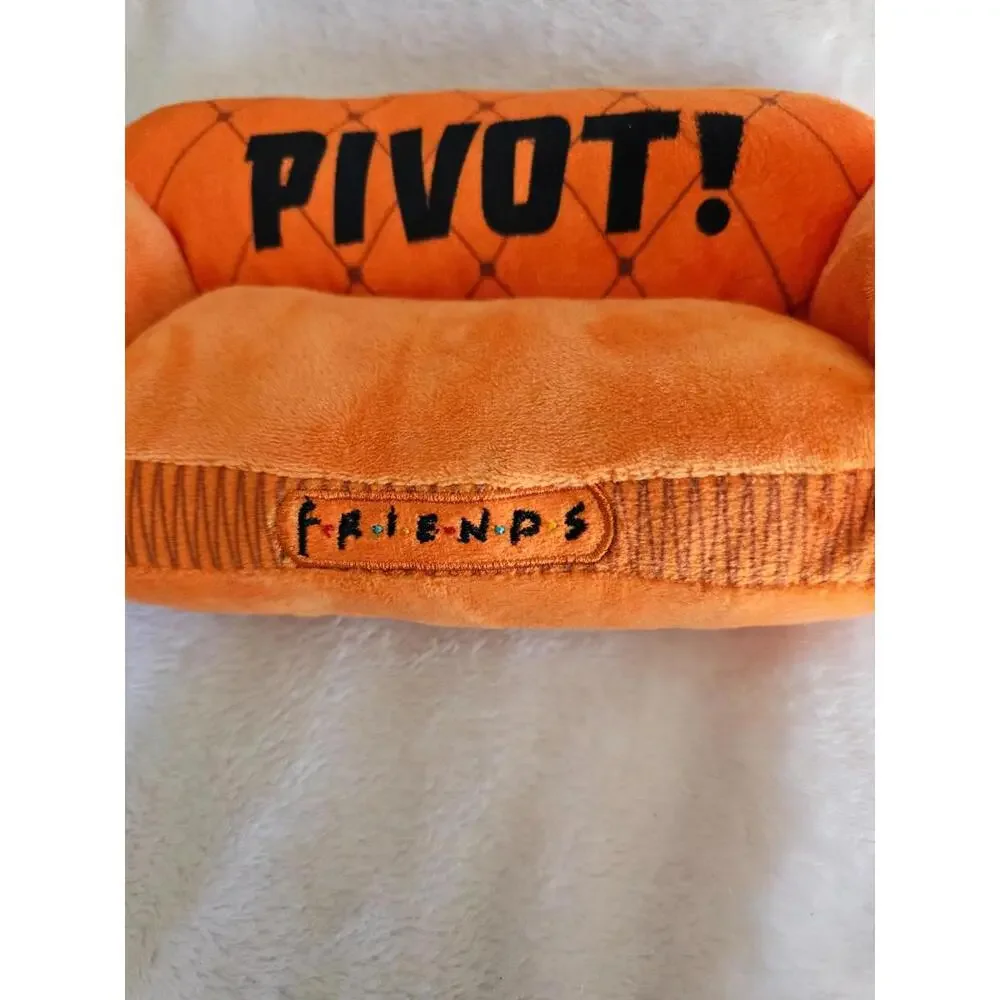New Friends PIVOT Sofa Dog Toy Plush Orange Squeeks 9